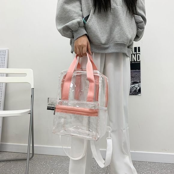Clear/Transparent Backpack W/ Pink Accents- NWT - Picture 2 of 4